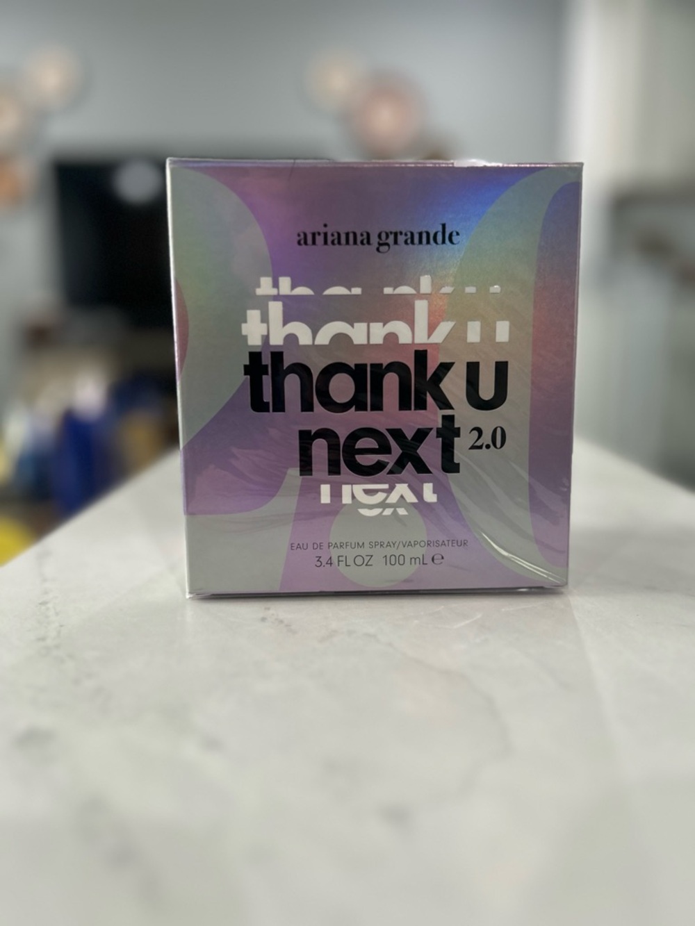 Ariana Grande Iridescent Purple-Pink Thank U Next 2.0 Box